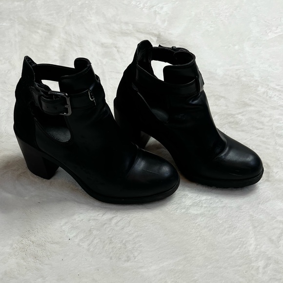 Faux Leather Cutout Booties - Picture 2 of 3